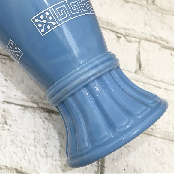 Vintage 1960’s Jim Beam Greek Roman Style Blue Milk glass Decanter NO LID - Picture 8 of 12